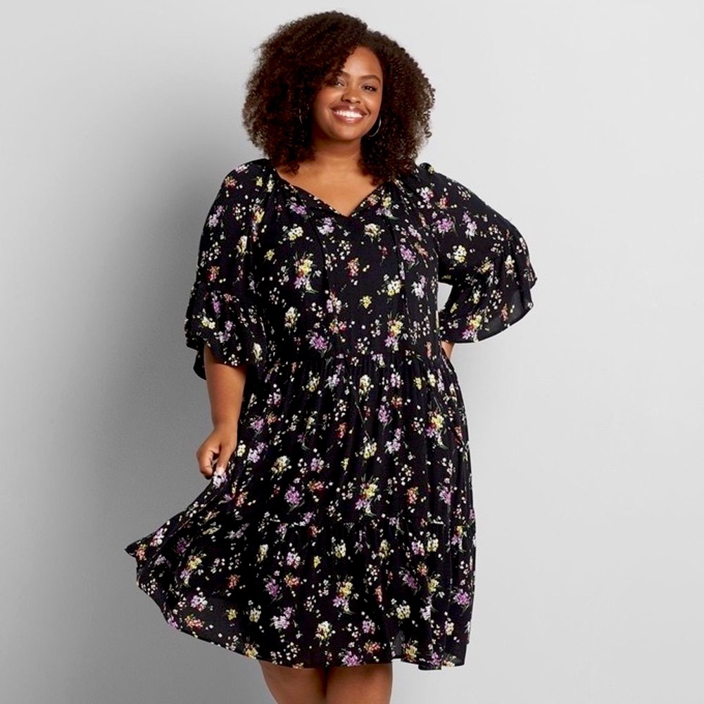 LANE BRYANT Floral Swing Dress